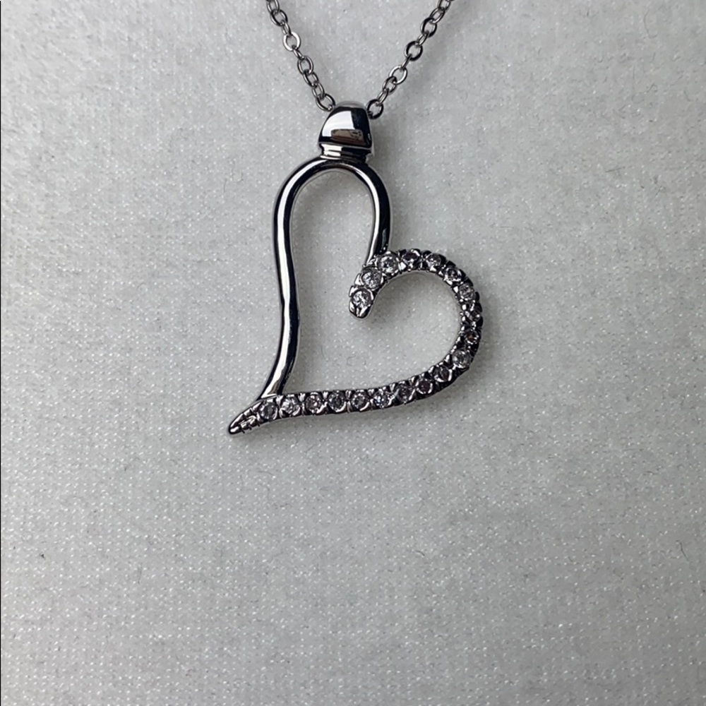 Cookie Lee CZ Heart Necklace